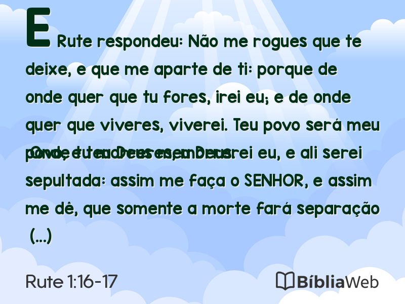 Rute 1:16-17 em imagem para compartilhar