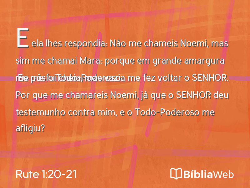 Rute 1:20-21 em imagem para compartilhar