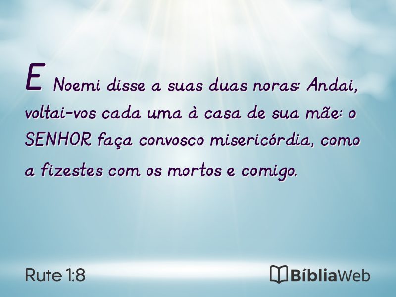Rute 1:8 em imagem para compartilhar