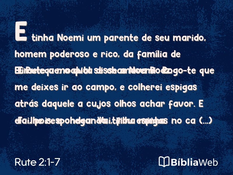 Rute 2:1-7 em imagem para compartilhar