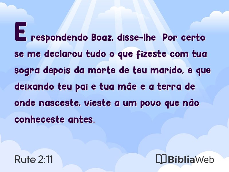 Rute 2:11 em imagem para compartilhar