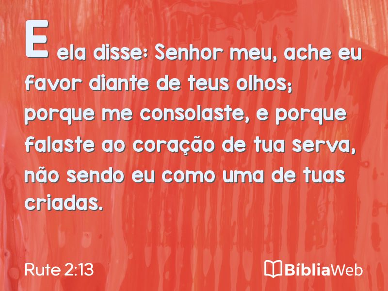 Rute 2:13 em imagem para compartilhar