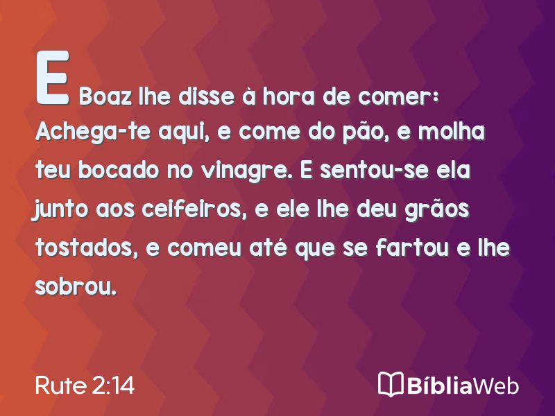 Rute 2:14 em imagem para compartilhar