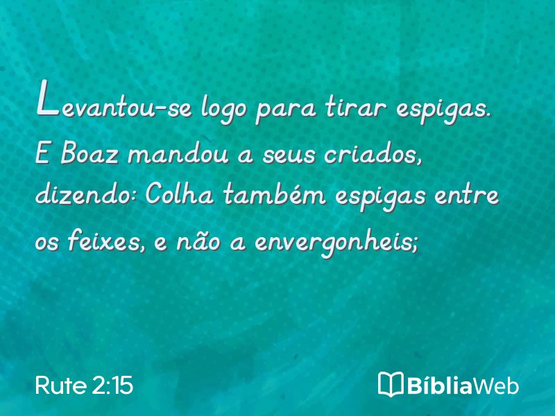 Rute 2:15 em imagem para compartilhar