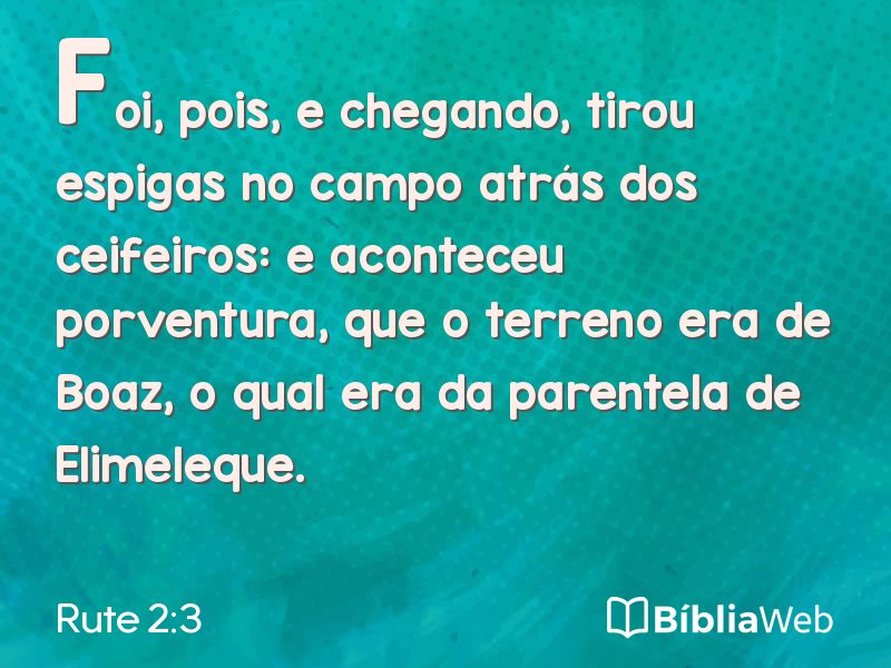 Rute 2:3 em imagem para compartilhar