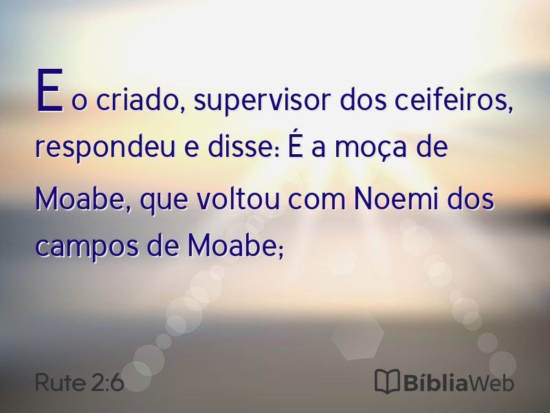 Rute 2:6 em imagem para compartilhar