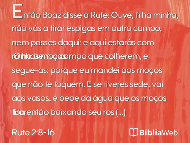 Rute 2:8-16 em imagem para compartilhar