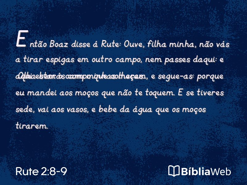 Rute 2:8-9 em imagem para compartilhar