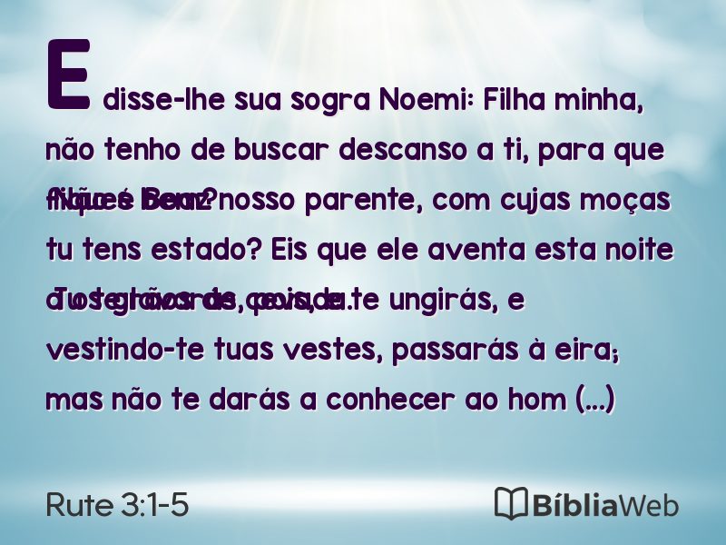 Rute 3:1-5 em imagem para compartilhar
