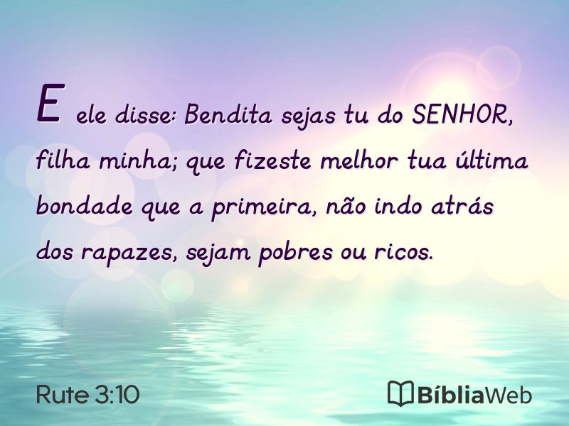 Rute 3:10 em imagem para compartilhar