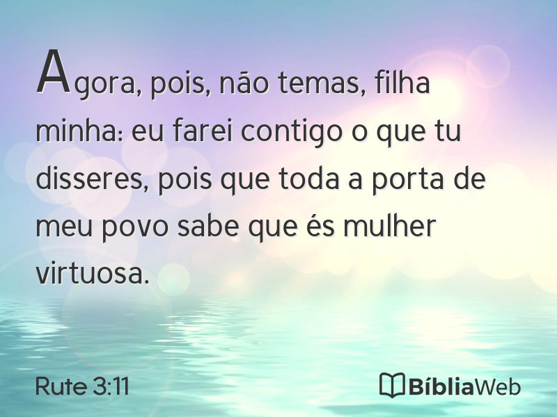 Rute 3:11 em imagem para compartilhar