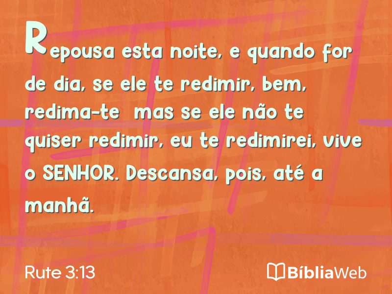 Rute 3:13 em imagem para compartilhar