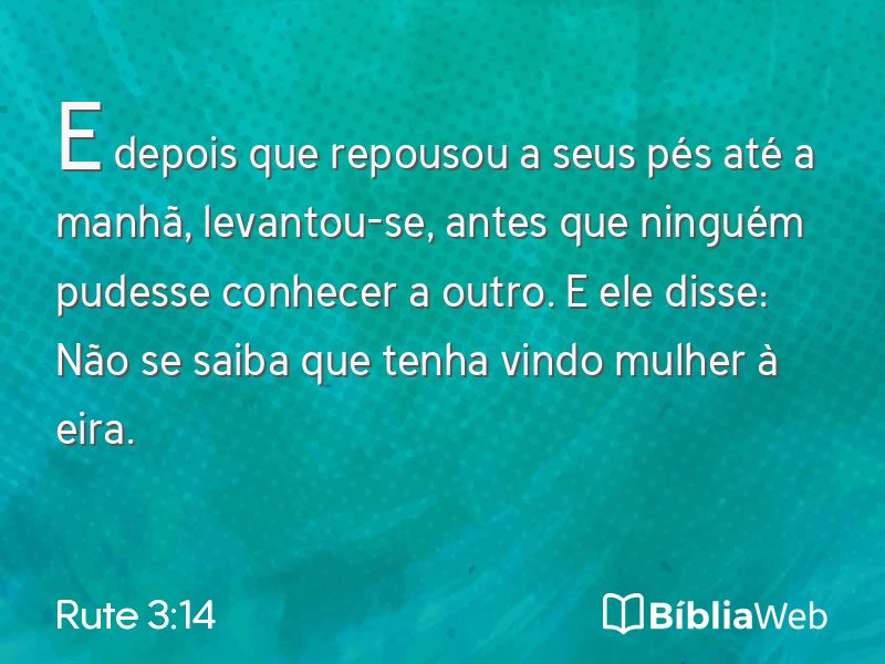 Rute 3:14 em imagem para compartilhar