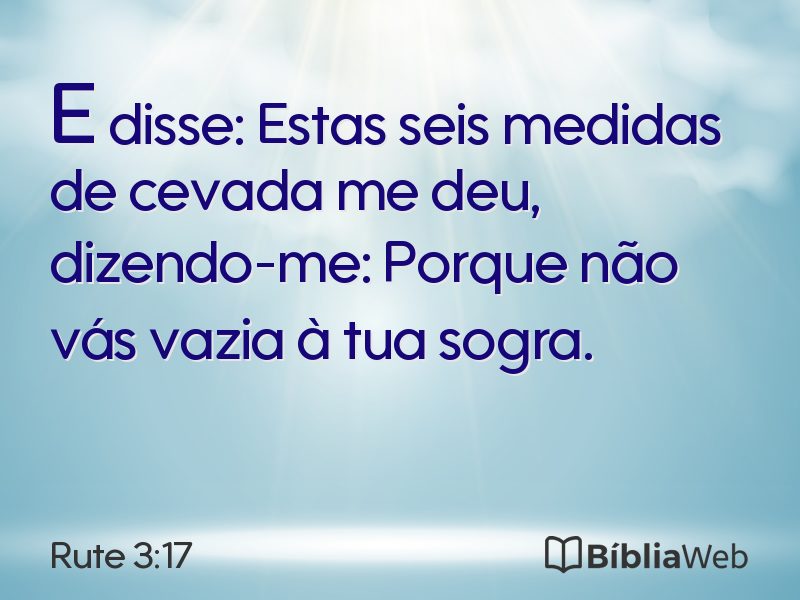 Rute 3:17 em imagem para compartilhar