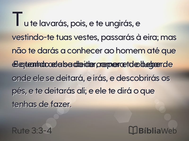 Rute 3:3-4 em imagem para compartilhar