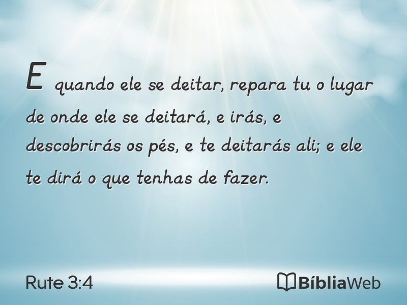 Rute 3:4 em imagem para compartilhar
