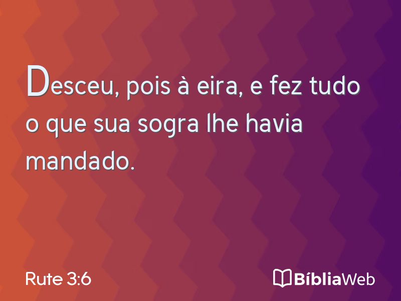 Rute 3:6 em imagem para compartilhar