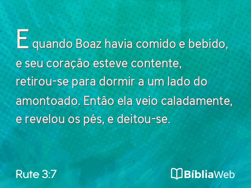 Rute 3:7 em imagem para compartilhar