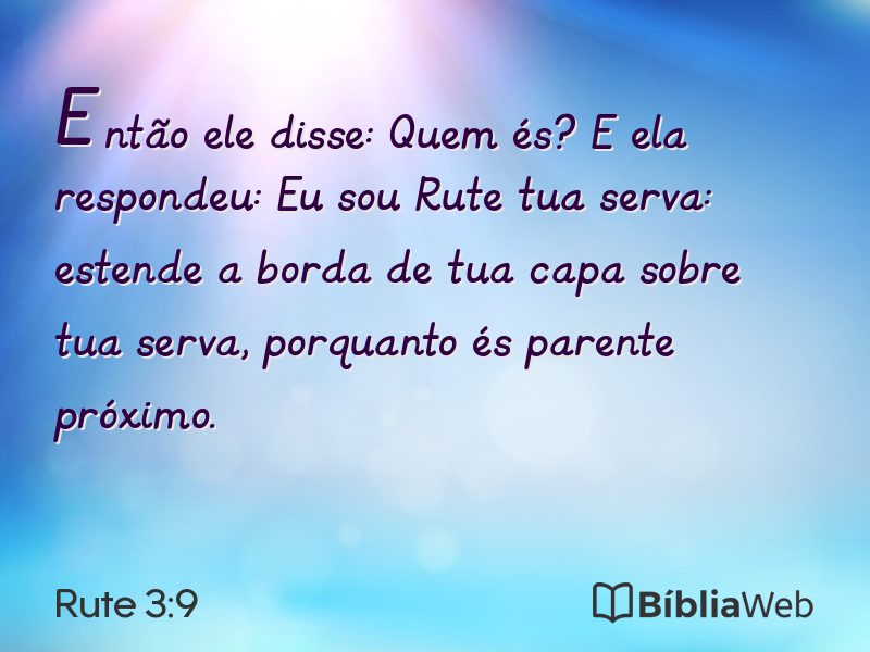 Rute 3:9 em imagem para compartilhar