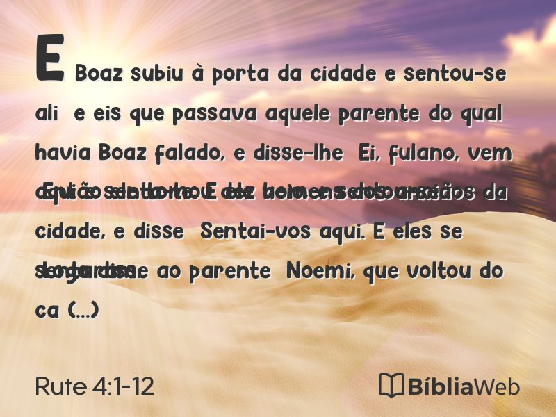 Rute 4:1-12 em imagem para compartilhar