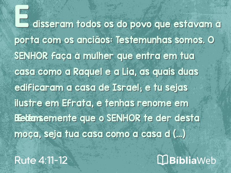 Rute 4:11-12 em imagem para compartilhar