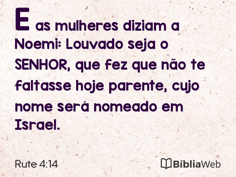 Rute 4:14 em imagem para compartilhar
