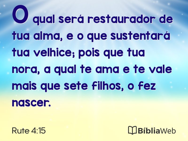Rute 4:15 em imagem para compartilhar