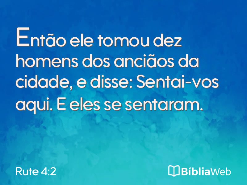 Rute 4:2 em imagem para compartilhar