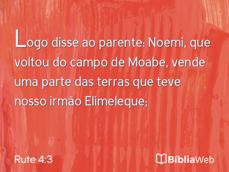 Rute 4:3 em imagem para compartilhar