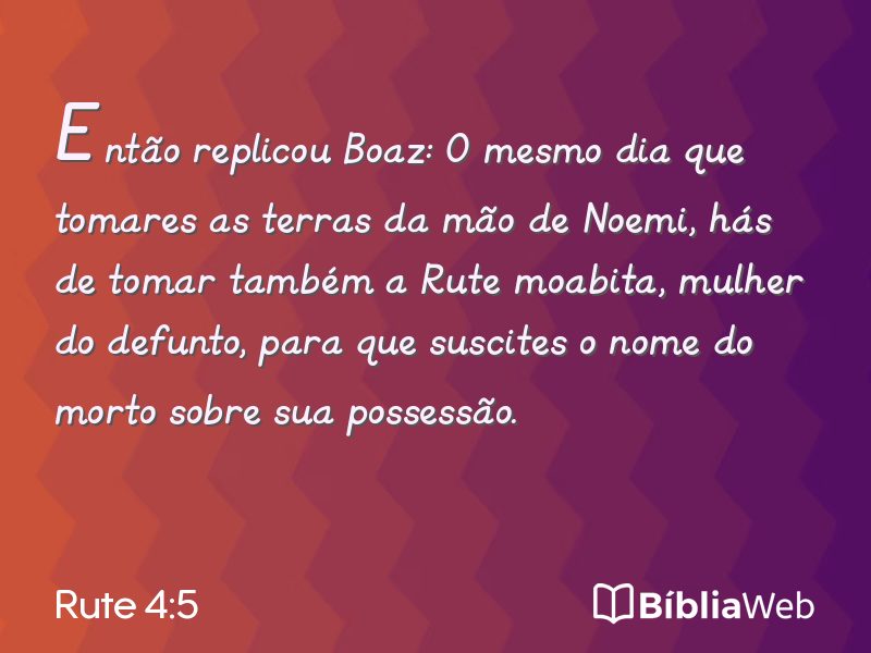 Rute 4:5 em imagem para compartilhar