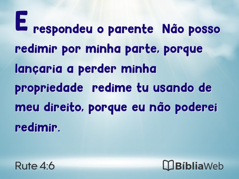 Rute 4:6 em imagem para compartilhar