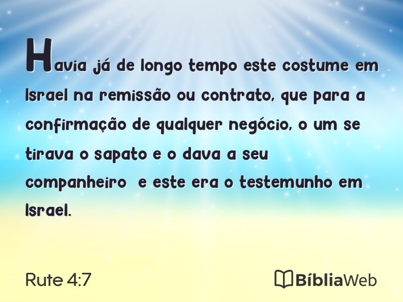 Rute 4:7 em imagem para compartilhar