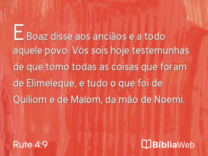 Rute 4:9 em imagem para compartilhar