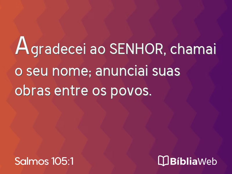 Salmos 105:1 em imagem para compartilhar