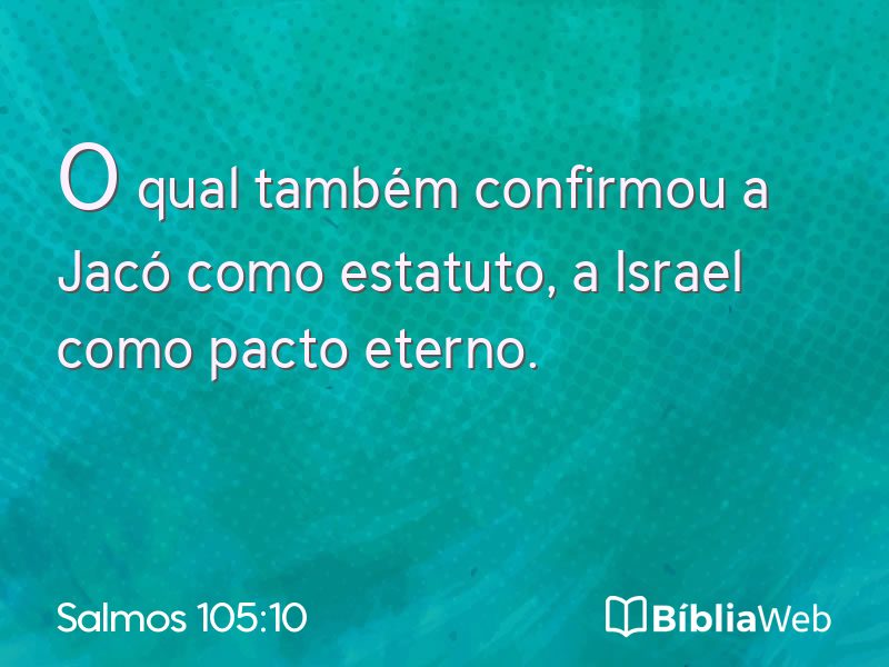 Salmos 105:10 em imagem para compartilhar