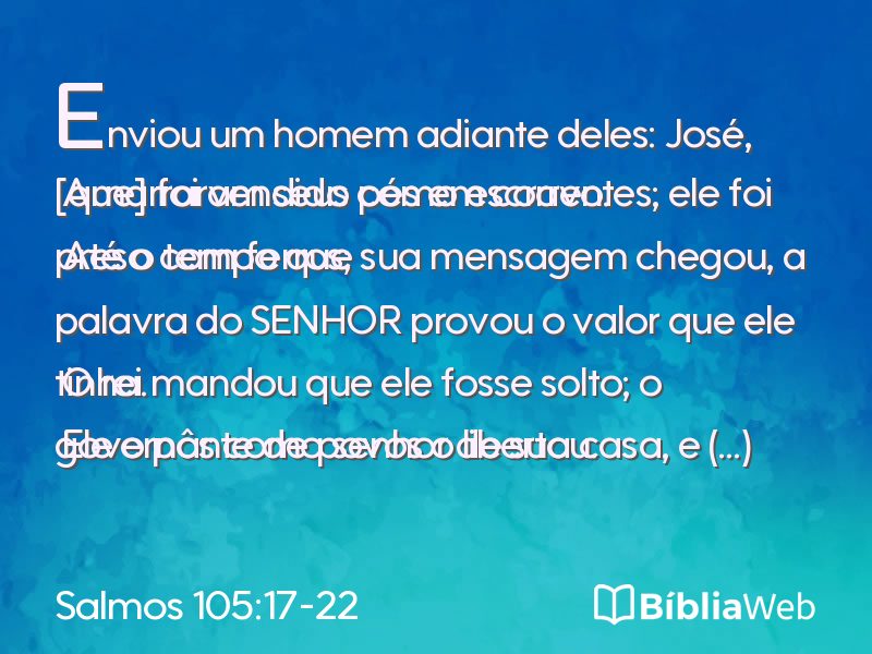 Salmos 105:17-22 em imagem para compartilhar