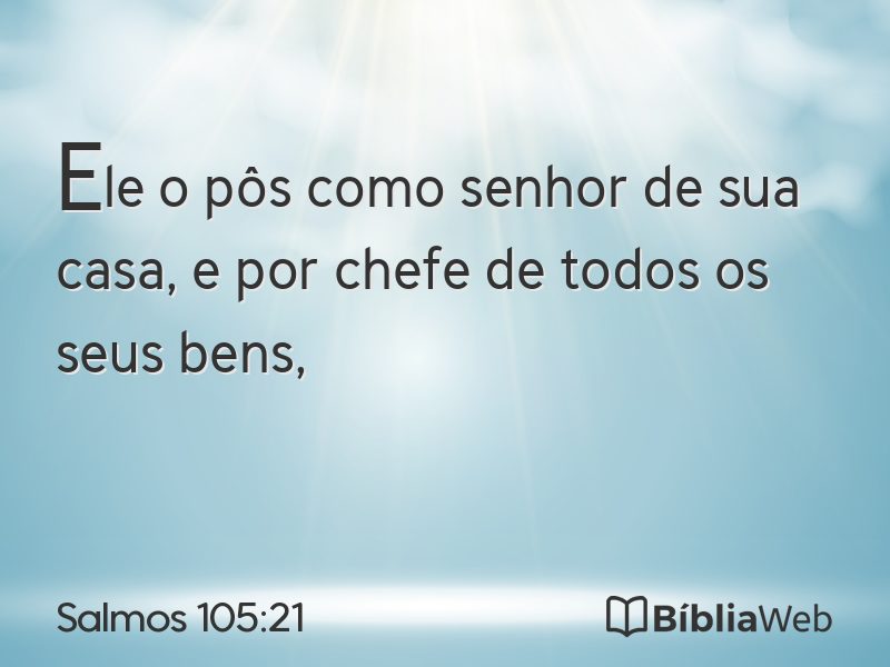 Salmos 105:21 em imagem para compartilhar