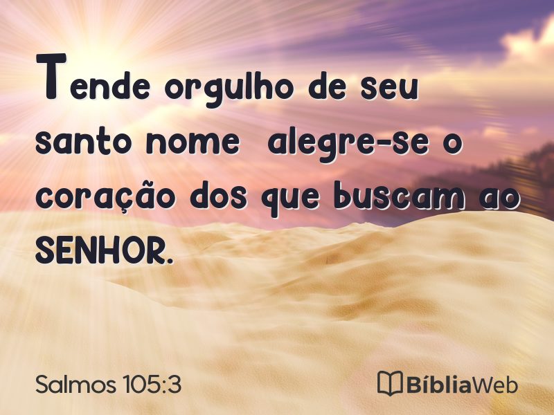 Salmos 105:3 em imagem para compartilhar