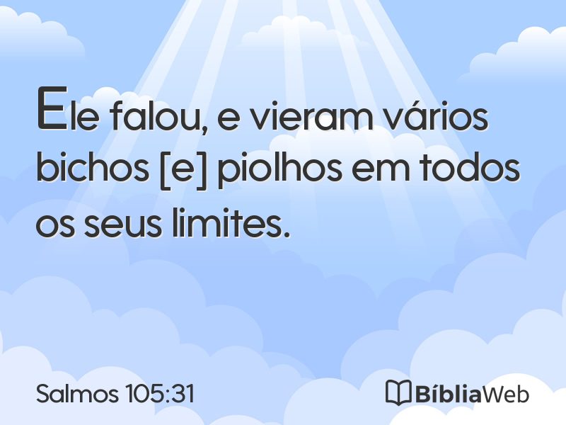 Salmos 105:31 em imagem para compartilhar