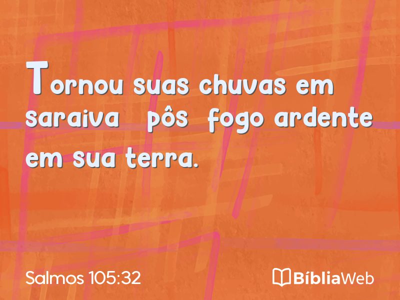 Salmos 105:32 em imagem para compartilhar