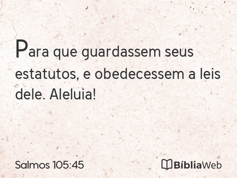Salmos 105:45 em imagem para compartilhar