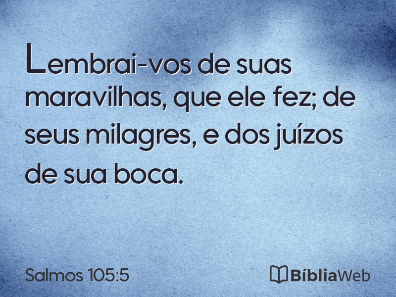 Salmos 105:5 em imagem para compartilhar