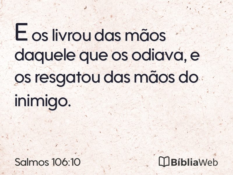 Salmos 106:10 em imagem para compartilhar