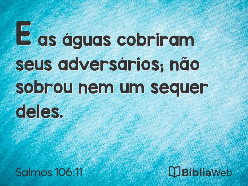 Salmos 106:11 em imagem para compartilhar