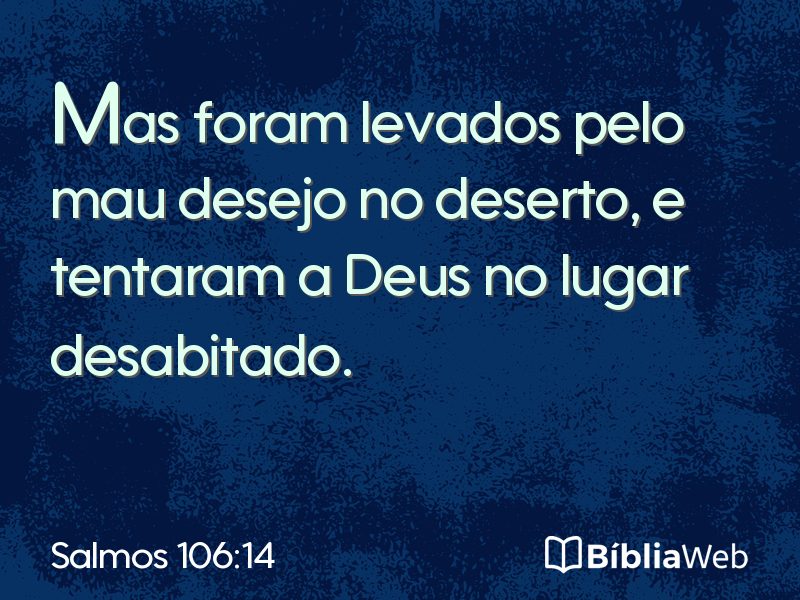 Salmos 106:14 em imagem para compartilhar