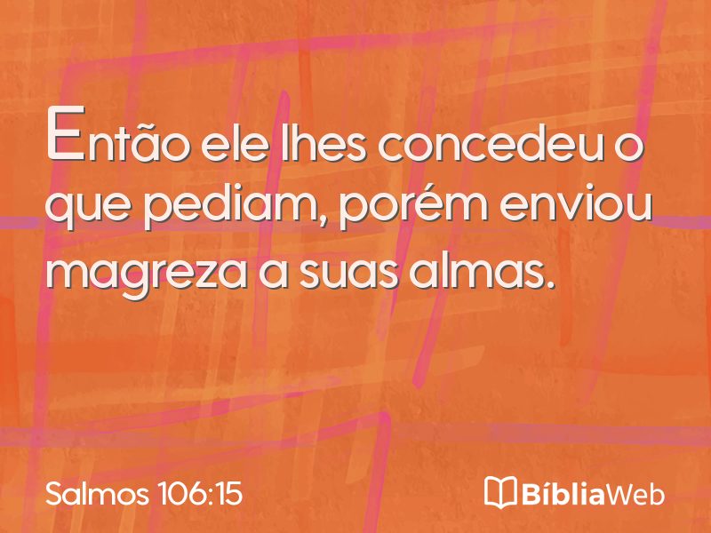Salmos 106:15 em imagem para compartilhar