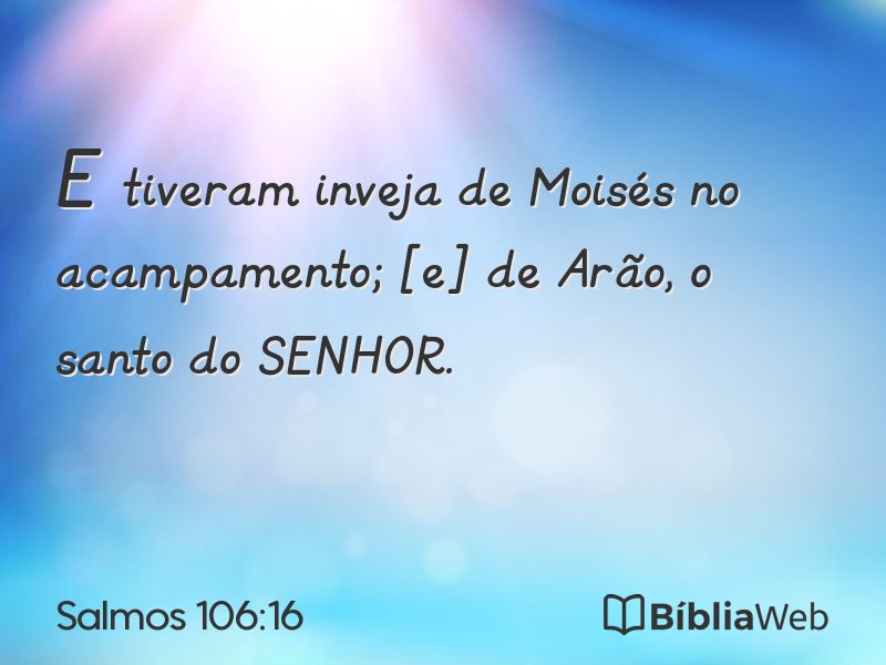 Salmos 106:16 em imagem para compartilhar