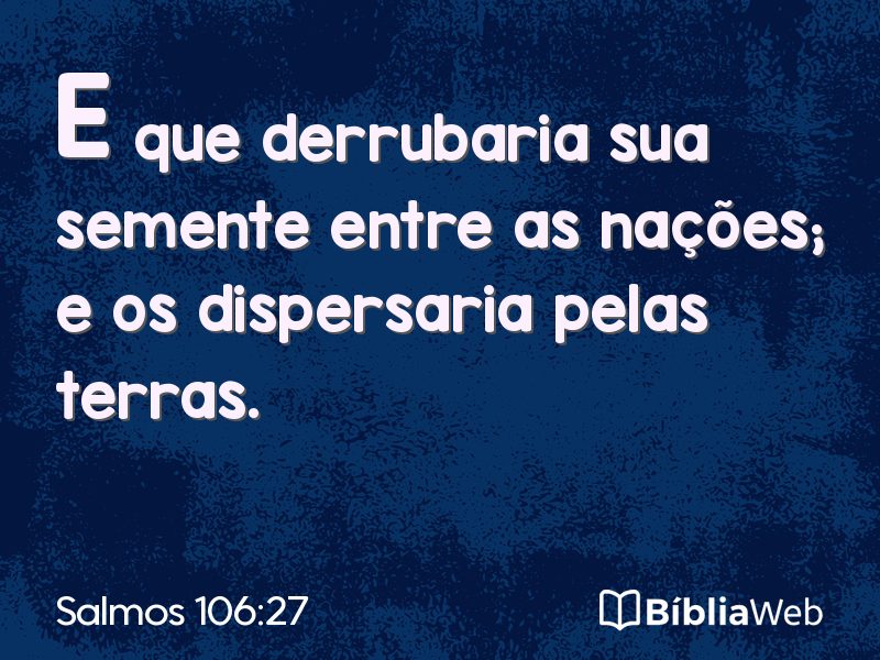 Salmos 106:27 em imagem para compartilhar
