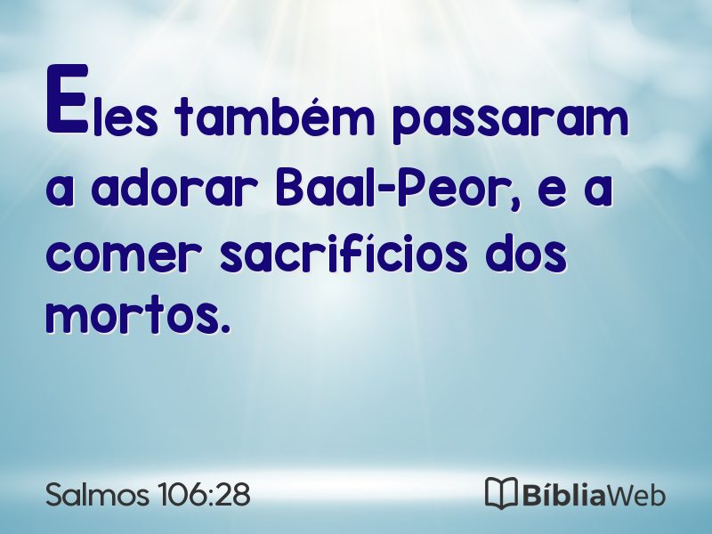 Salmos 106:28 em imagem para compartilhar