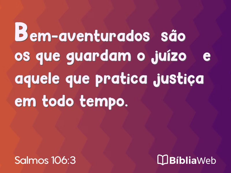 Salmos 106:3 em imagem para compartilhar